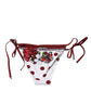 White Floral Print Swimsuit Bikini Bottom Swimwear
