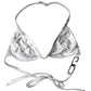 Silver Logo Halter Beachwear Bikini Top Swimwear
