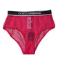 Fuchsia Tulle Nylon Mid Waist Panty Underwear