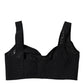 Black Nylon Balconcino Brassiere Underwear