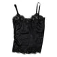 Black Lace Silk Blend Camisole Top Underwear