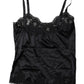 Black Lace Silk Blend Camisole Top Underwear