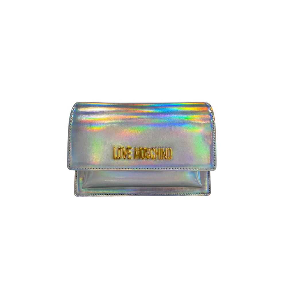 Silver Polyethylene Women Crossbody Bag
