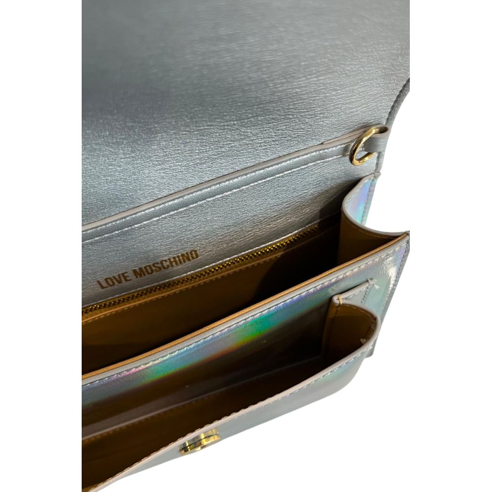 Silver Polyethylene Women Crossbody Bag