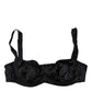 Black Silk Stretch Balconette Brassiere Underwear