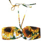 Multicolor Floral Halter Beachwear Bikini Top Swimwear