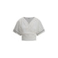 Buckle-knotted waist Blouse
