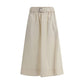 Cream Wide Long Skirt