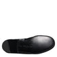 Black Logo Cotton Loafers Formal Dress Shoes