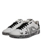 White Silver Crystal Logo Portofino Sneakers Shoes