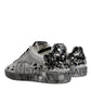 White Silver Crystal Logo Portofino Sneakers Shoes