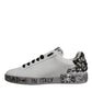 White Silver Crystal Logo Portofino Sneakers Shoes