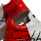 White Red Leather Logo Low Top Sneakers Shoes