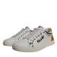White Suede Leather Low Top Sneakers Shoes
