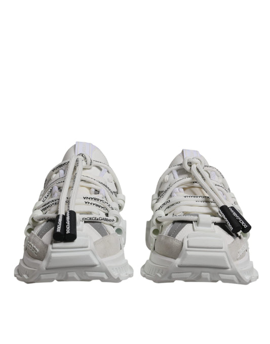 White Nylon Low Top Space Men Sneakers Shoes