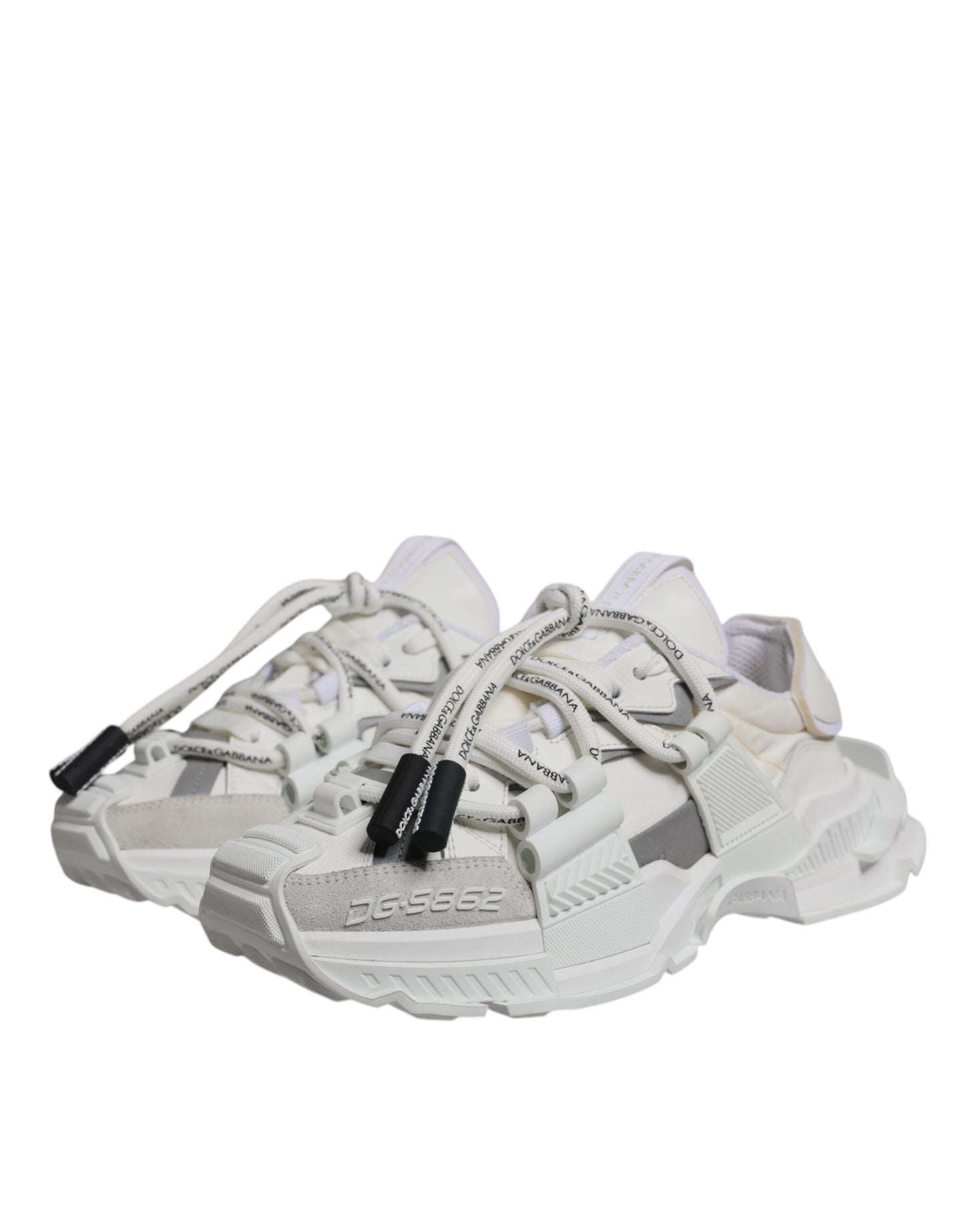 White Nylon Low Top Space Men Sneakers Shoes