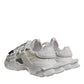 White Nylon Low Top Space Men Sneakers Shoes