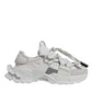 White Nylon Low Top Space Men Sneakers Shoes