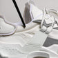 White Nylon Low Top Space Men Sneakers Shoes