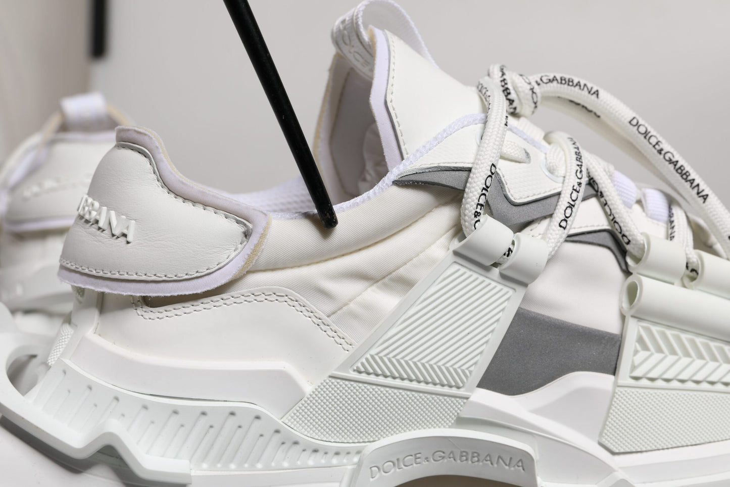 White Nylon Low Top Space Men Sneakers Shoes