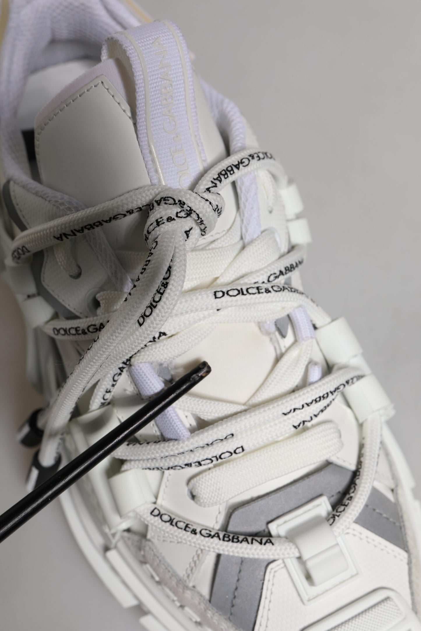White Nylon Low Top Space Men Sneakers Shoes