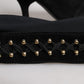 Black Lace Up Heels High Boots Shoes