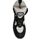 Black White Padded Mid Calf Lace Up Boots Shoes