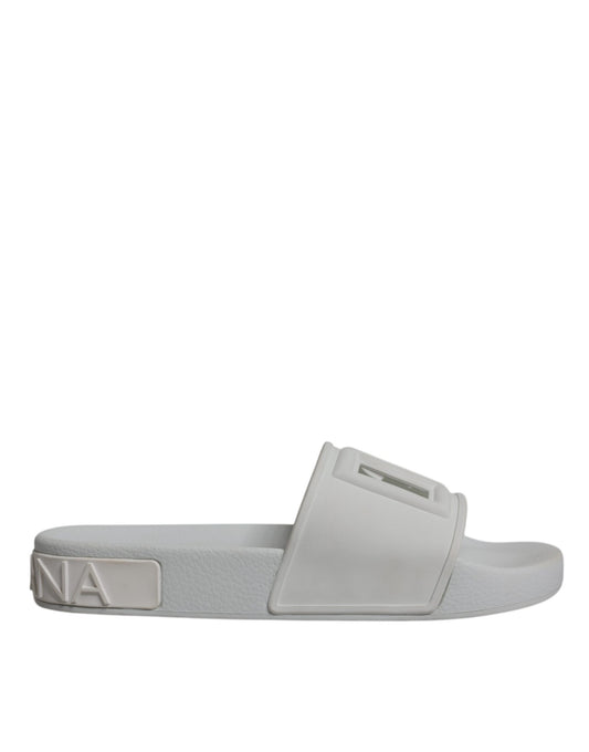 White Rubber Slides Sandals Beachwear Shoes