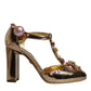 Gold Embellished Vally Heels Sandals Shoes