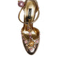 Gold Embellished Vally Heels Sandals Shoes