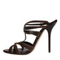 Bordeaux Ankle Strap Heels Sandals Shoes