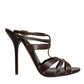 Bordeaux Ankle Strap Heels Sandals Shoes
