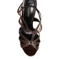 Bordeaux Ankle Strap Heels Sandals Shoes