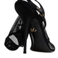 Black Tulle Stretch Heels Sandals Shoes