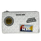 Jet Set Travel Double Zip Wristlet Wallet White