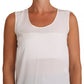 Elegant Sleeveless White Silk Blouse Top