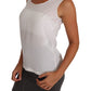 Elegant Sleeveless White Silk Blouse Top