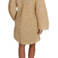 Chic Beige Crochet Knitted Raffia Cardigan