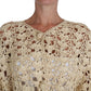 Chic Beige Crochet Raffia Cardigan