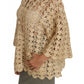 Chic Beige Crochet Raffia Cardigan