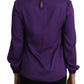 Enchanted Purple Silk Crystal Blouse