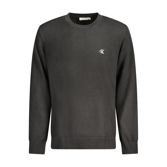 Black Cotton Men Sweater