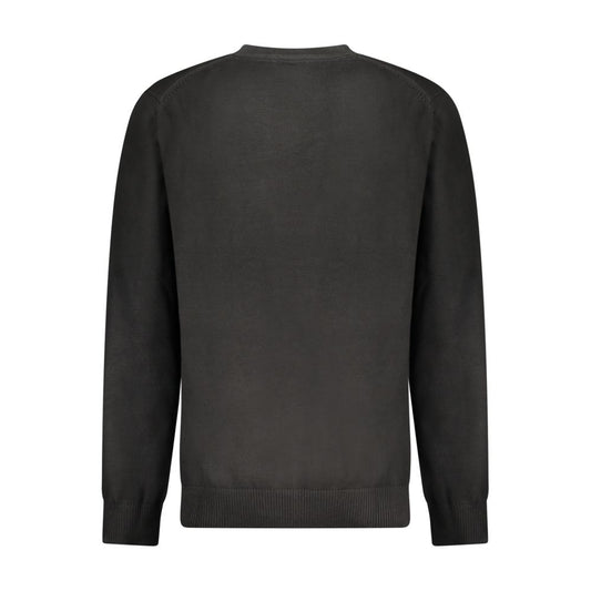 Black Cotton Men Sweater