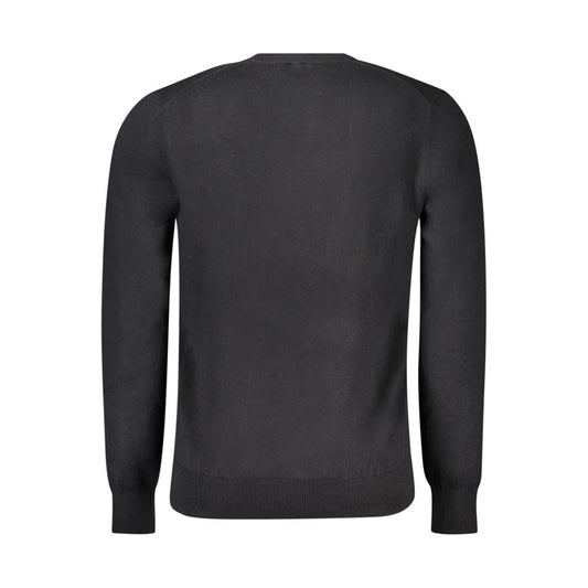 Black Cotton Men Sweater