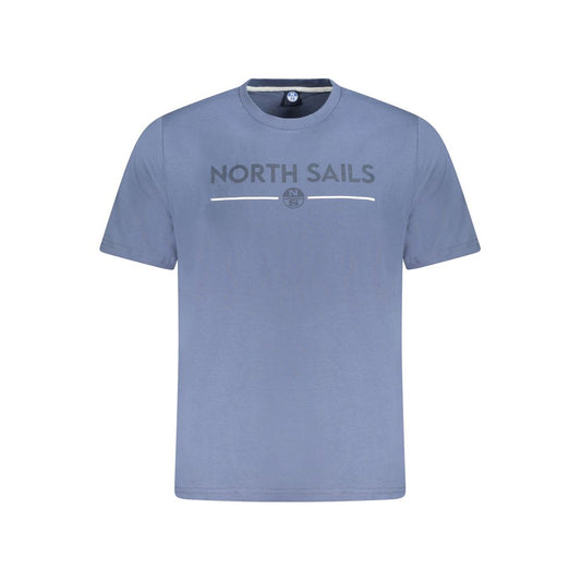 Blue Cotton Men T-Shirt