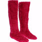 Pink Lamb Fur Leather Flat Boots Shoes