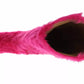 Pink Lamb Fur Leather Flat Boots Shoes