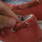 Scarlet Red Blue Stripe Flat Slip-On Shoes