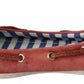 Scarlet Red Blue Stripe Flat Slip-On Shoes