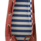 Scarlet Red Blue Stripe Flat Slip-On Shoes